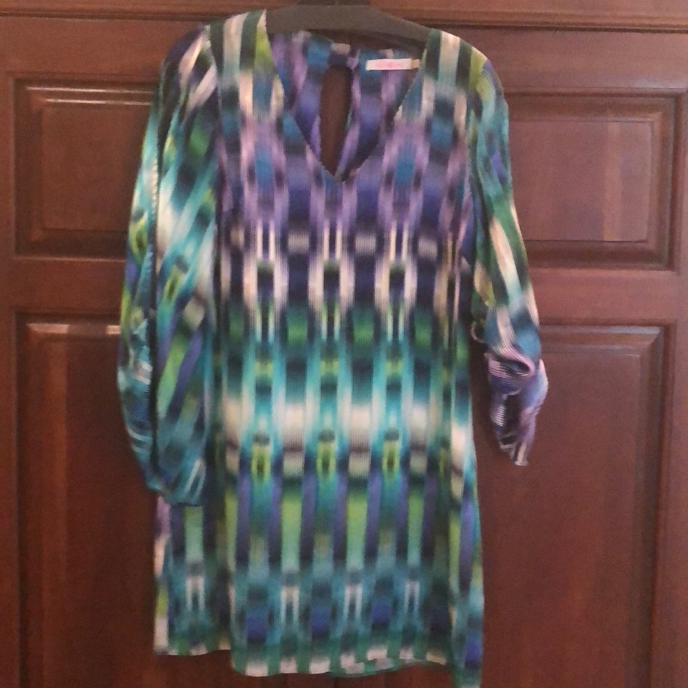 Multi colored shift dress.